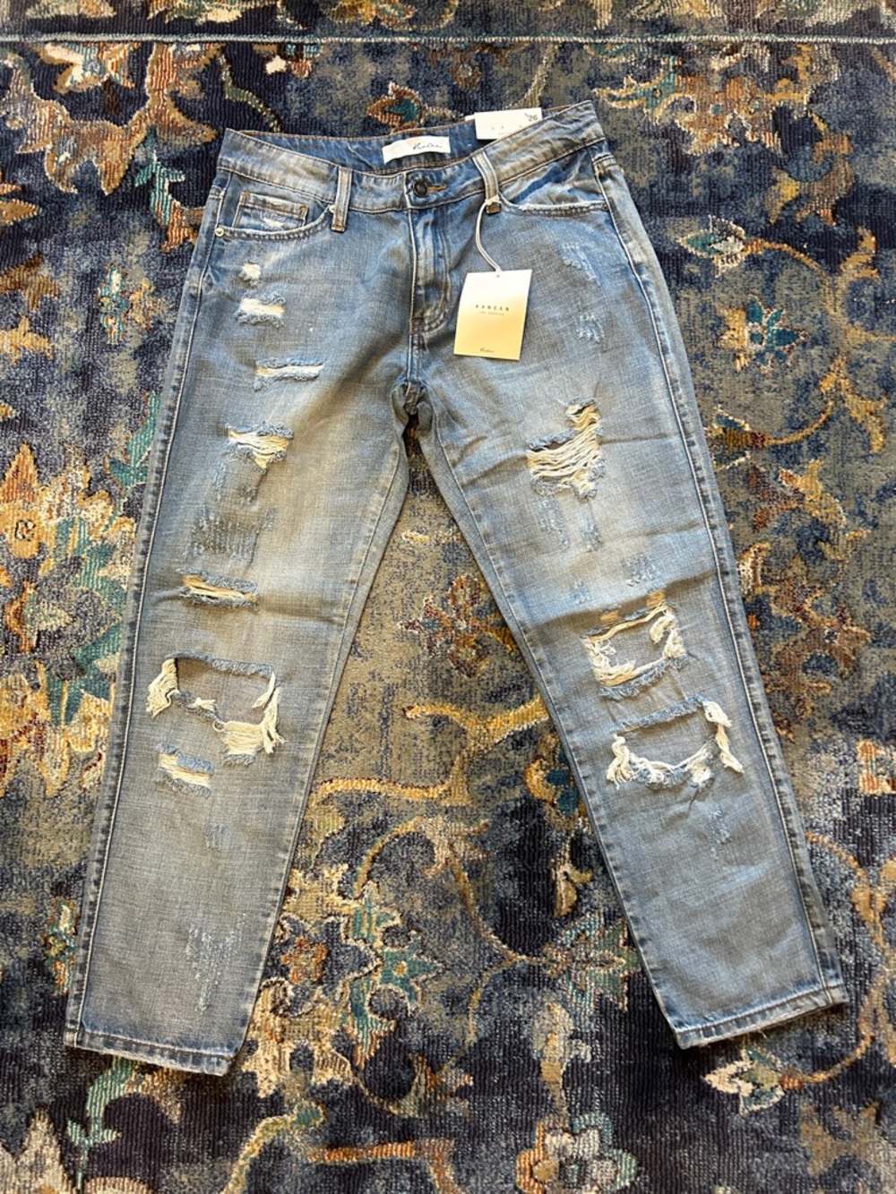 KanCan Light Blue Distressed Ankle Jeans